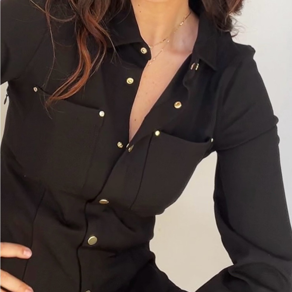 Zara Black Button-Up